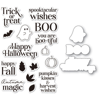 Memory Box CL5293D	Pumpkin Kisses Clear Stamp and Die Set