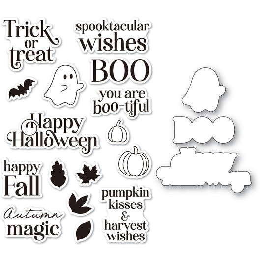 Memory Box CL5293D	Pumpkin Kisses Clear Stamp and Die Set