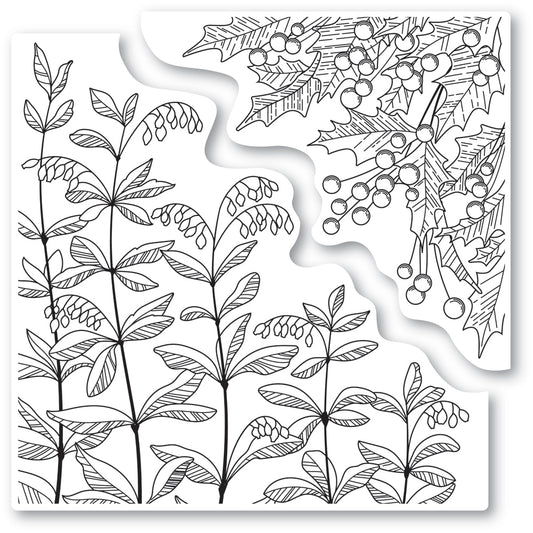 Memory Box CS2084 Leaves and Berries Cling Stamp set