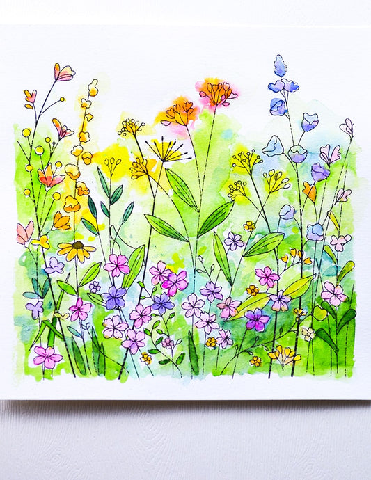 Memory Box CS2086 Wildflower Field Cling Stamp