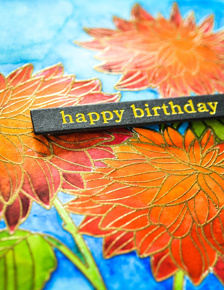 Memory Box CS2087 Dahlia Stems Cling Stamp