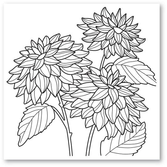 Memory Box CS2087 Dahlia Stems Cling Stamp