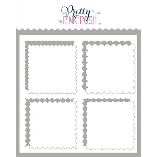 Pretty Pink Posh Decorative Squares w/ Masks Stencils