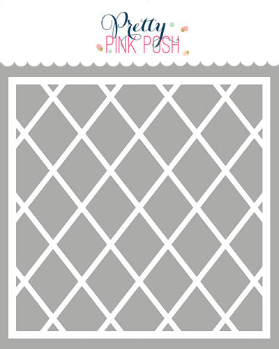 Pretty Pink Posh Diamond Grid Stencil