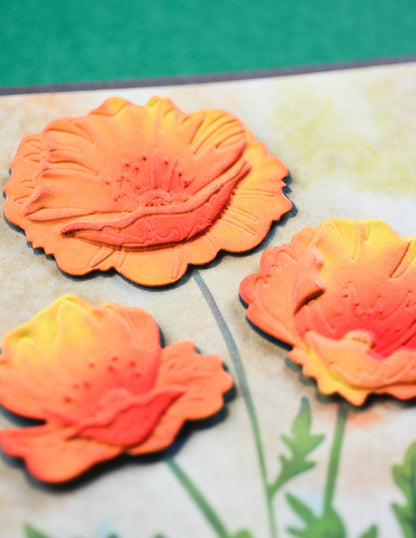 Memory Box EF1027 Playful Poppies 3D Embossing Folder and Dies