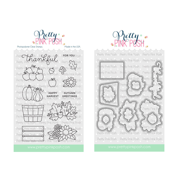Pretty Pink Posh Fall Harvest stamp set and die bundle