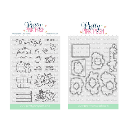 Pretty Pink Posh Fall Harvest stamp set and die bundle