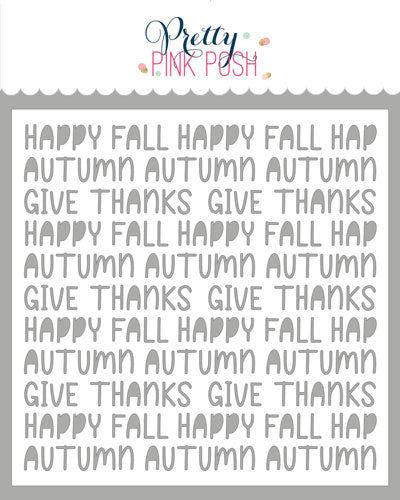 Pretty Pink Posh Fall Words Stencil