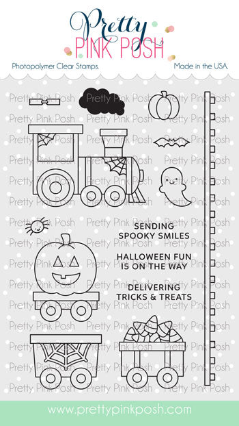 Pretty Pink Posh Halloween Train stamp set