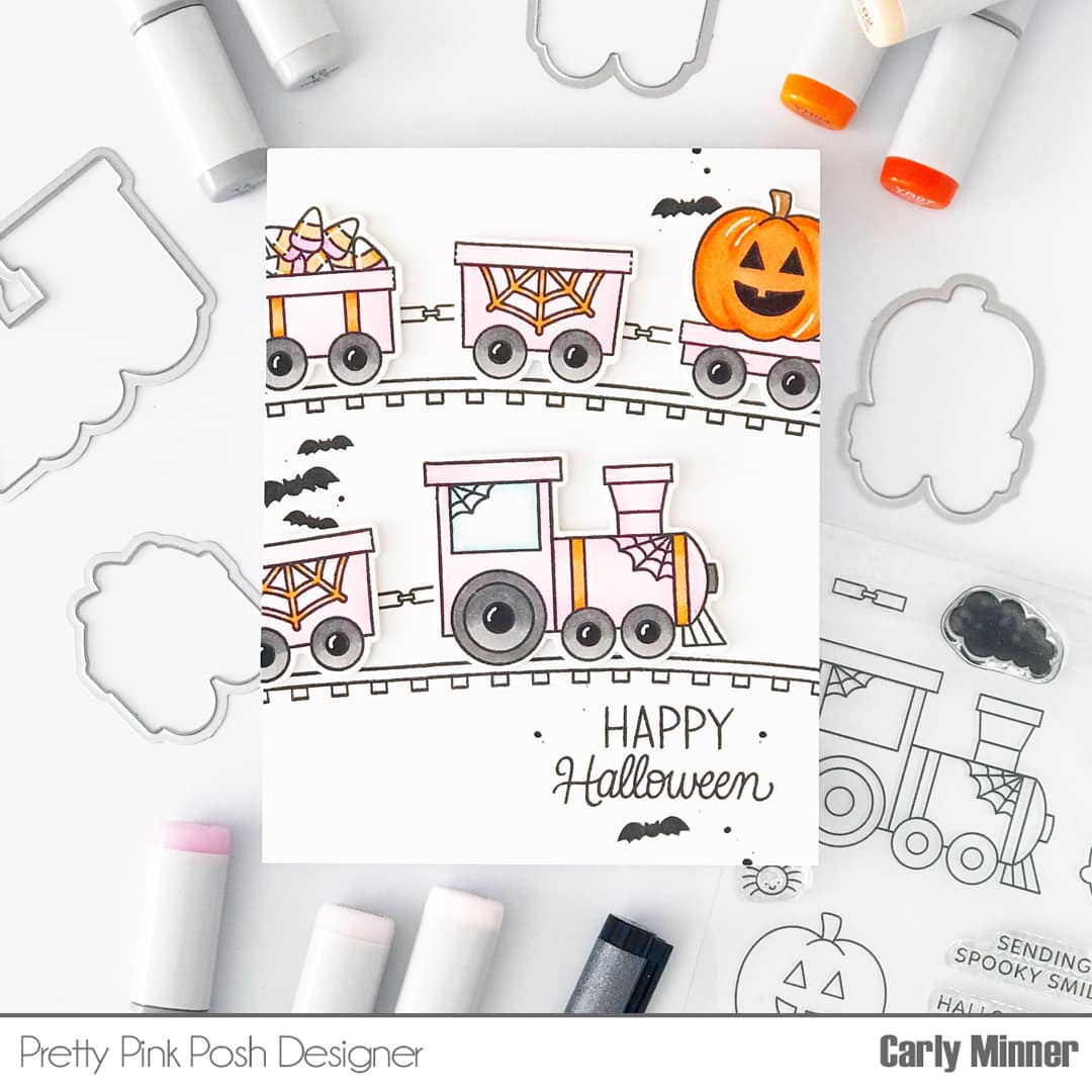 Pretty Pink Posh Halloween Train stamp set