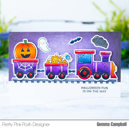 Pretty Pink Posh Halloween Train stamp set