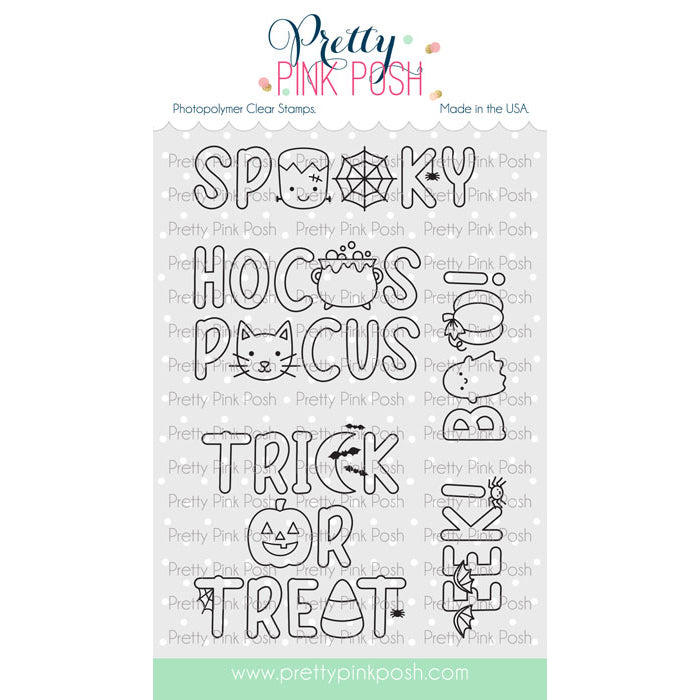 Pretty Pink Posh Halloween Word Scenes stamp set