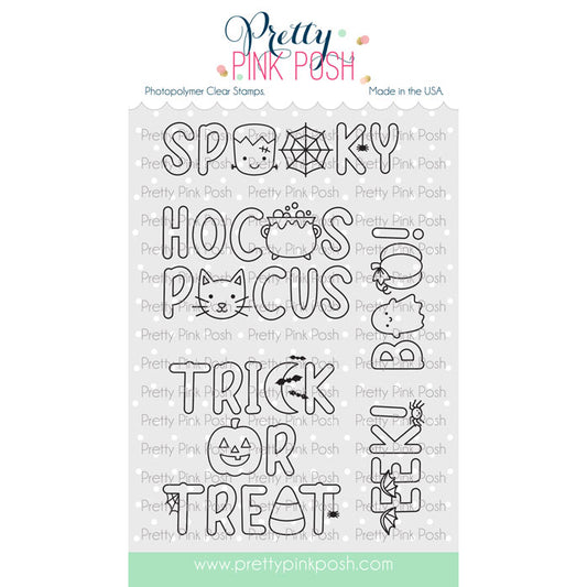 Pretty Pink Posh Halloween Word Scenes stamp set