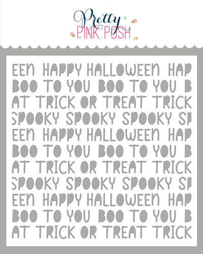 Pretty Pink Posh Halloween Words Stencil