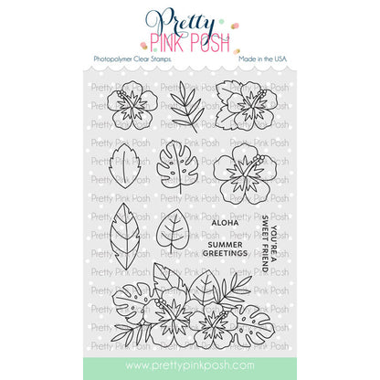 Pretty Pink Posh Happy Hibiscus stamp set