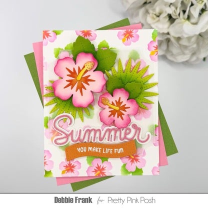 Pretty Pink Posh Hibiscus Flowers Die Set