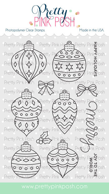 Pretty Pink Posh Holiday Ornaments stamp set