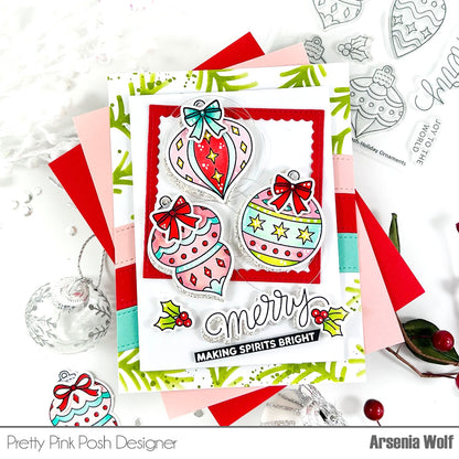 Pretty Pink Posh Holiday Ornaments stamp set