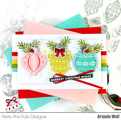 Pretty Pink Posh Holiday Ornaments stamp set