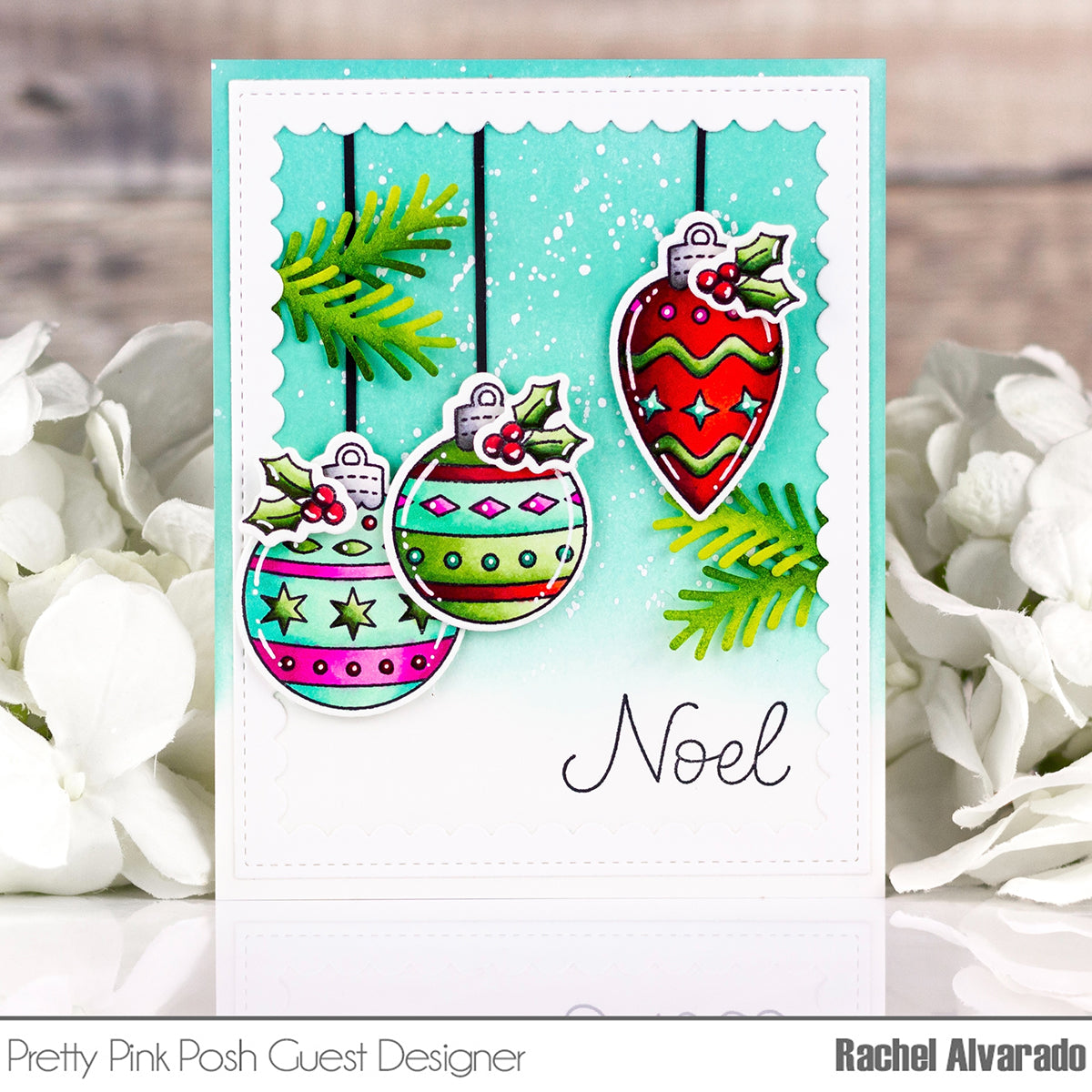 Pretty Pink Posh Holiday Ornaments stamp set