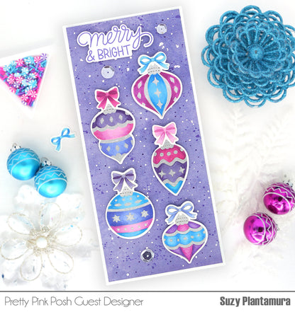 Pretty Pink Posh Holiday Ornaments stamp set