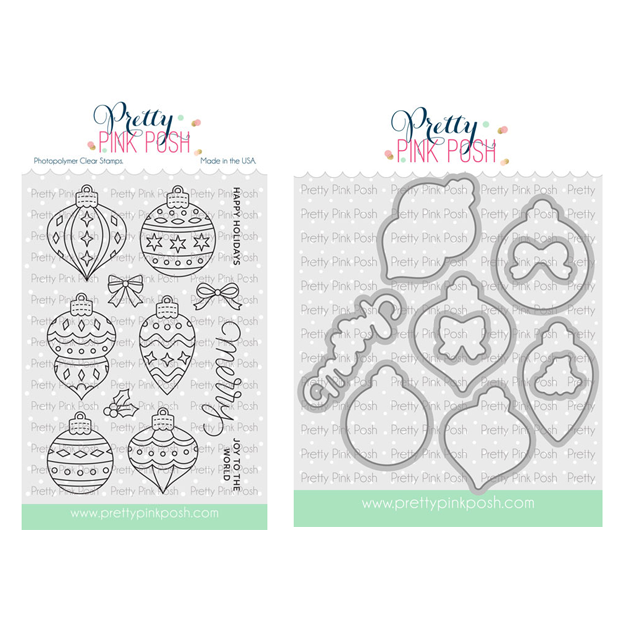 Pretty Pink Posh Holiday Ornaments stamp set and die bundle