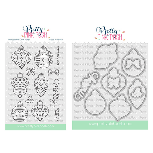 Pretty Pink Posh Holiday Ornaments stamp set and die bundle