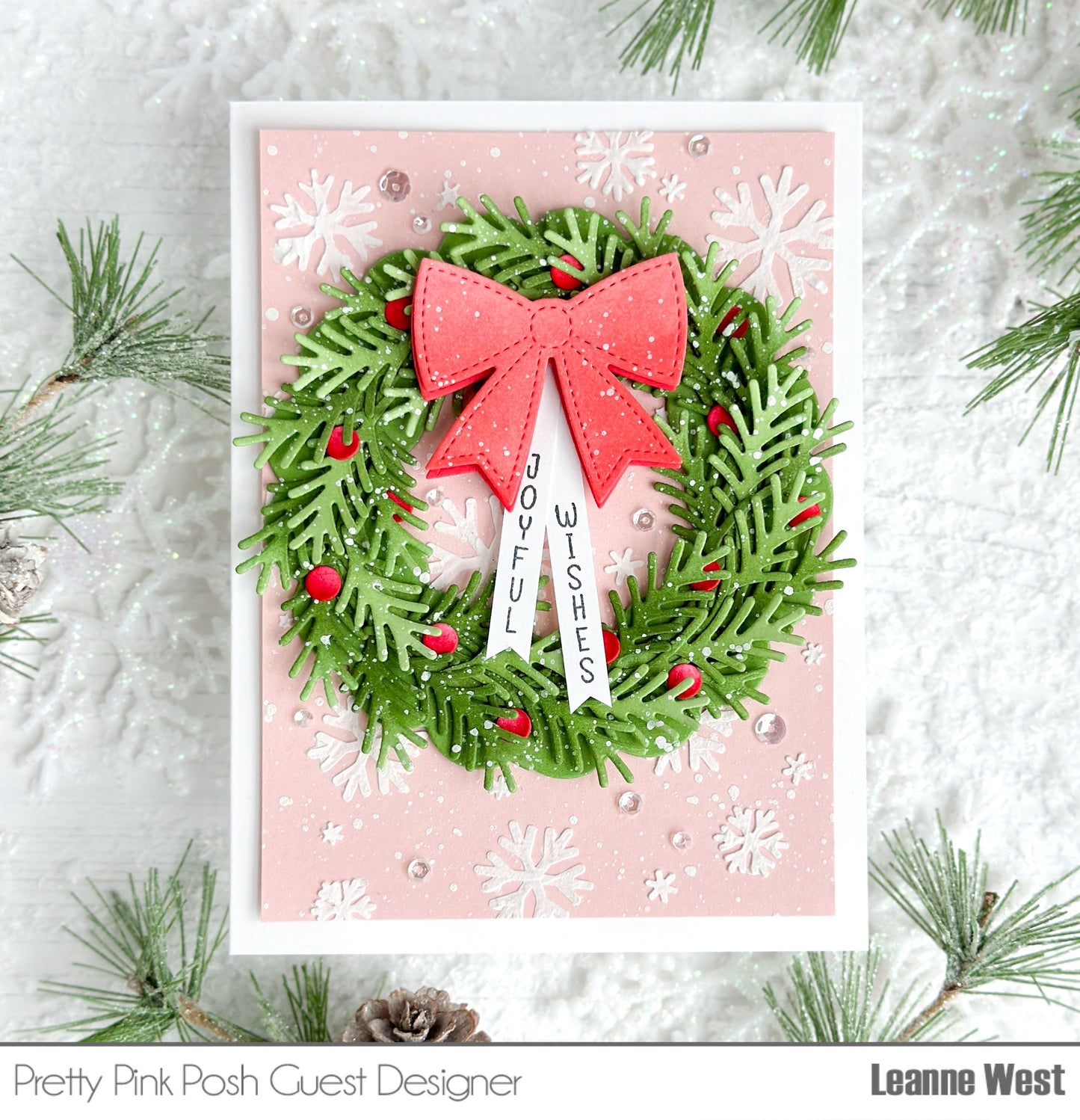 Pretty Pink Posh Holiday Wreath Builder Craft Die