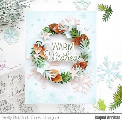 Pretty Pink Posh Holiday Wreath Builder Craft Die