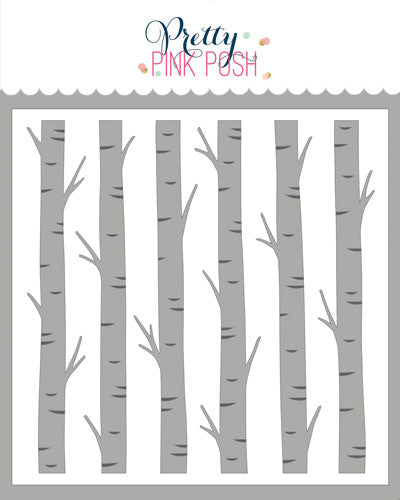 Pretty Pink Posh Layered Birch Trees Stencils (2 layer)