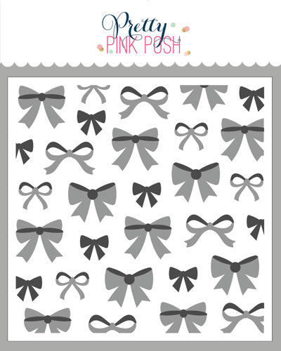 Pretty Pink Posh Layered Bows Stencil (2 layer)