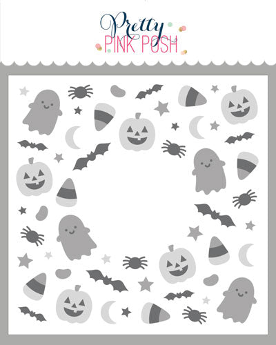 Pretty Pink Posh Layered Halloween Wreath Stencils (3 layer)