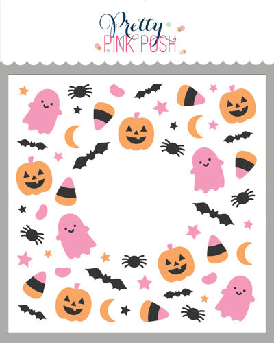 Pretty Pink Posh Layered Halloween Wreath Stencils (3 layer)