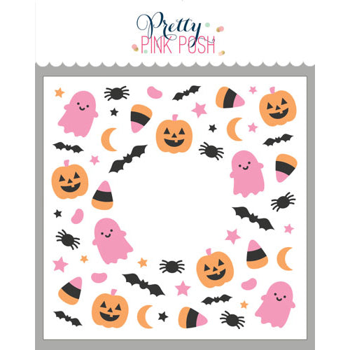 Pretty Pink Posh Layered Halloween Wreath Stencils (3 layer)
