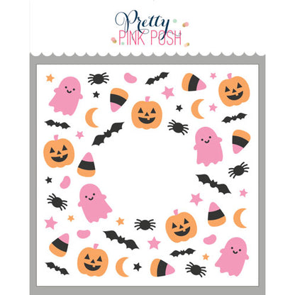 Pretty Pink Posh Layered Halloween Wreath Stencils (3 layer)