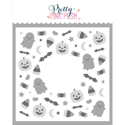 Pretty Pink Posh Layered Halloween Wreath Stencils (3 layer)