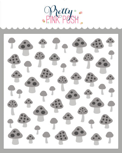 Pretty Pink Posh Layered Mushrooms Stencil (3 layer)