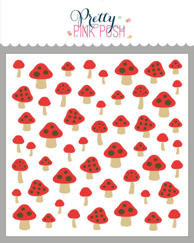 Pretty Pink Posh Layered Mushrooms Stencil (3 layer)