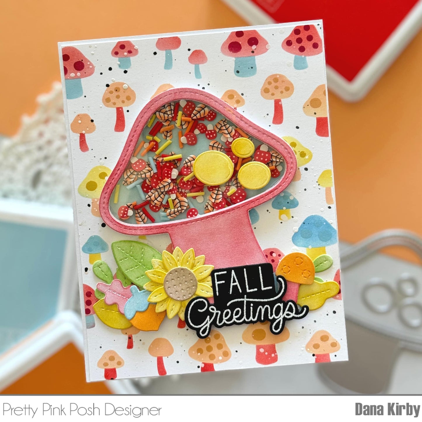 Pretty Pink Posh Clay Confetti Fall Mushroom