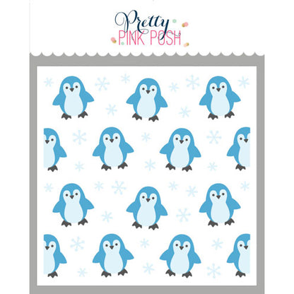 Pretty Pink Posh Layered Penguins Stencils (3 layer)