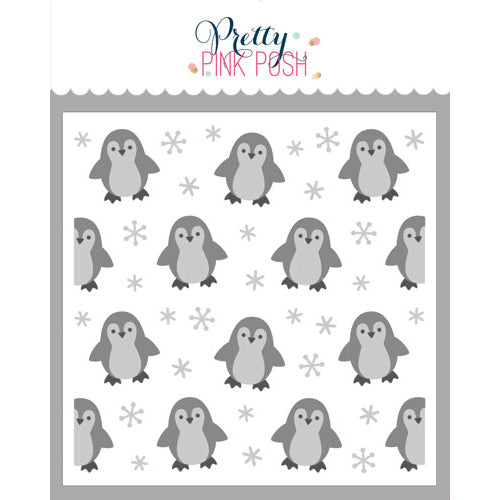 Pretty Pink Posh Layered Penguins Stencils (3 layer)