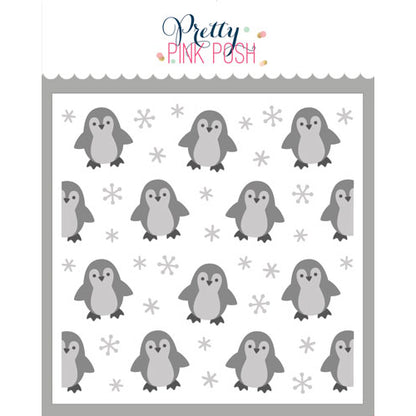 Pretty Pink Posh Layered Penguins Stencils (3 layer)