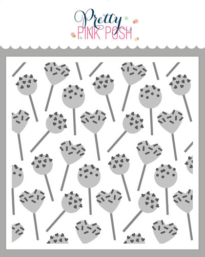 Pretty Pink Posh Layered Valentine Cake Pops Stencil (3 layer)