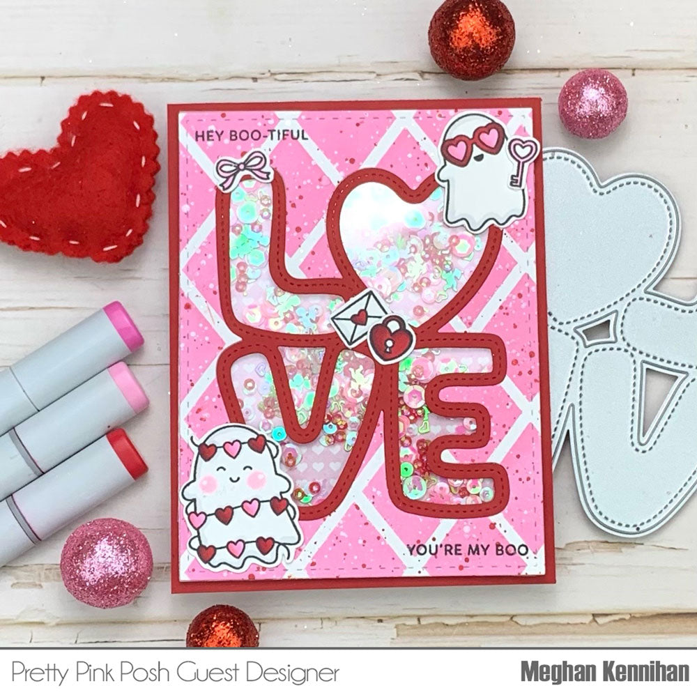 Pretty Pink Posh Love Word Shaker die set