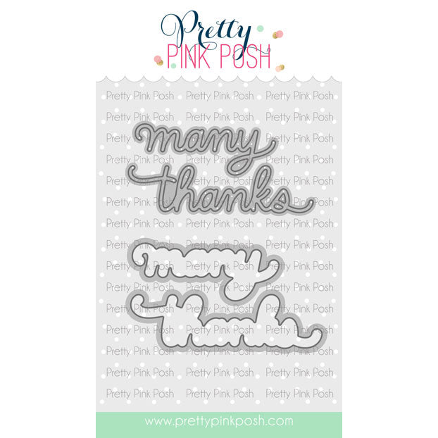 Script Many Thanks Pretty Pink Posh Many Thanks Shadow Die Set – Sharin Crafter Studio LLC