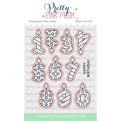 Pretty Pink Posh Number Candles dies