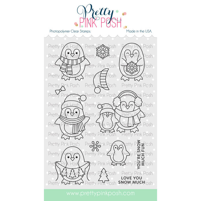 Pretty Pink Posh Penguin Friends stamp set