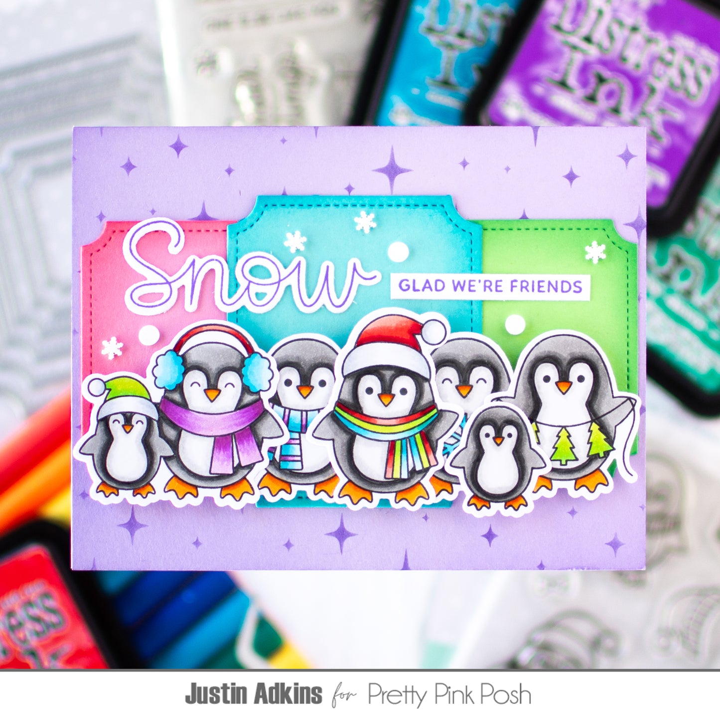 Pretty Pink Posh Penguin Friends stamp set