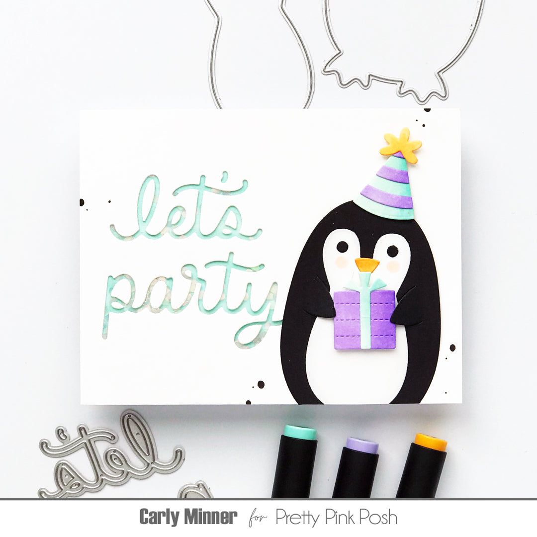 Pretty Pink Posh Penguin Holder die