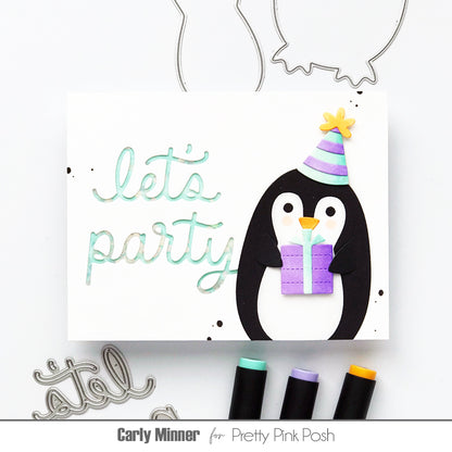 Pretty Pink Posh Penguin Holder die